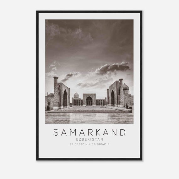 Samarkand Uzbekistan Minimalist Travel Poster Print