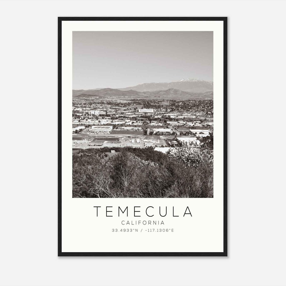 Temecula California Hills Panorama City Valley Photo Travel Poster