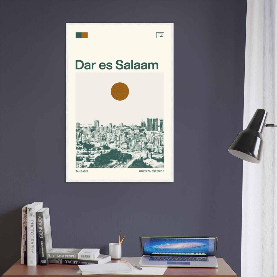 Dar es Salaam Tanzania City Skyline Aerial Minimalist Travel Poster - Image 3