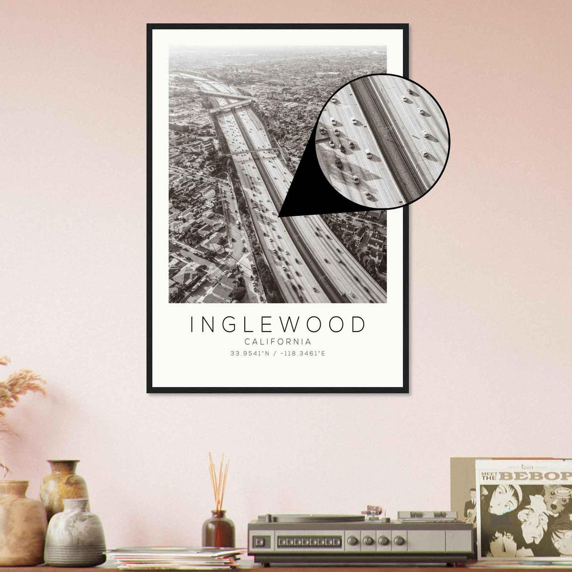 Inglewood California Photo Travel Poster Inglewood Travel Print Minimalist Travel Print - Image 4