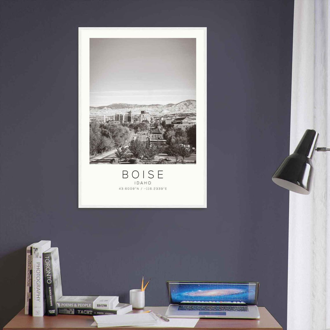 Boise Idaho Downtown Boulevard Mountain Backdrop Street Poster - Image 3