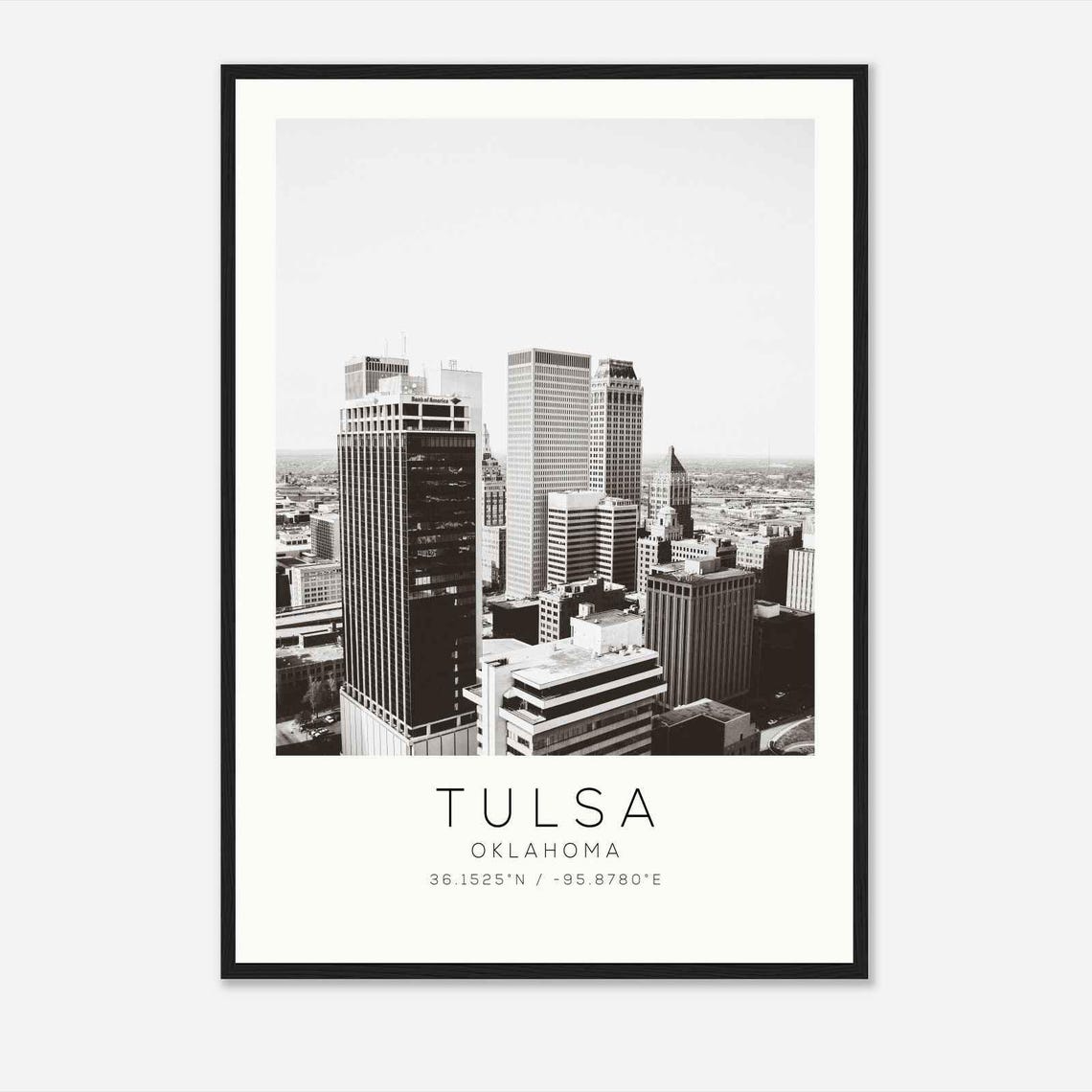 Tulsa Oklahoma Downtown Tower Skyline Minimalist Photo Poster