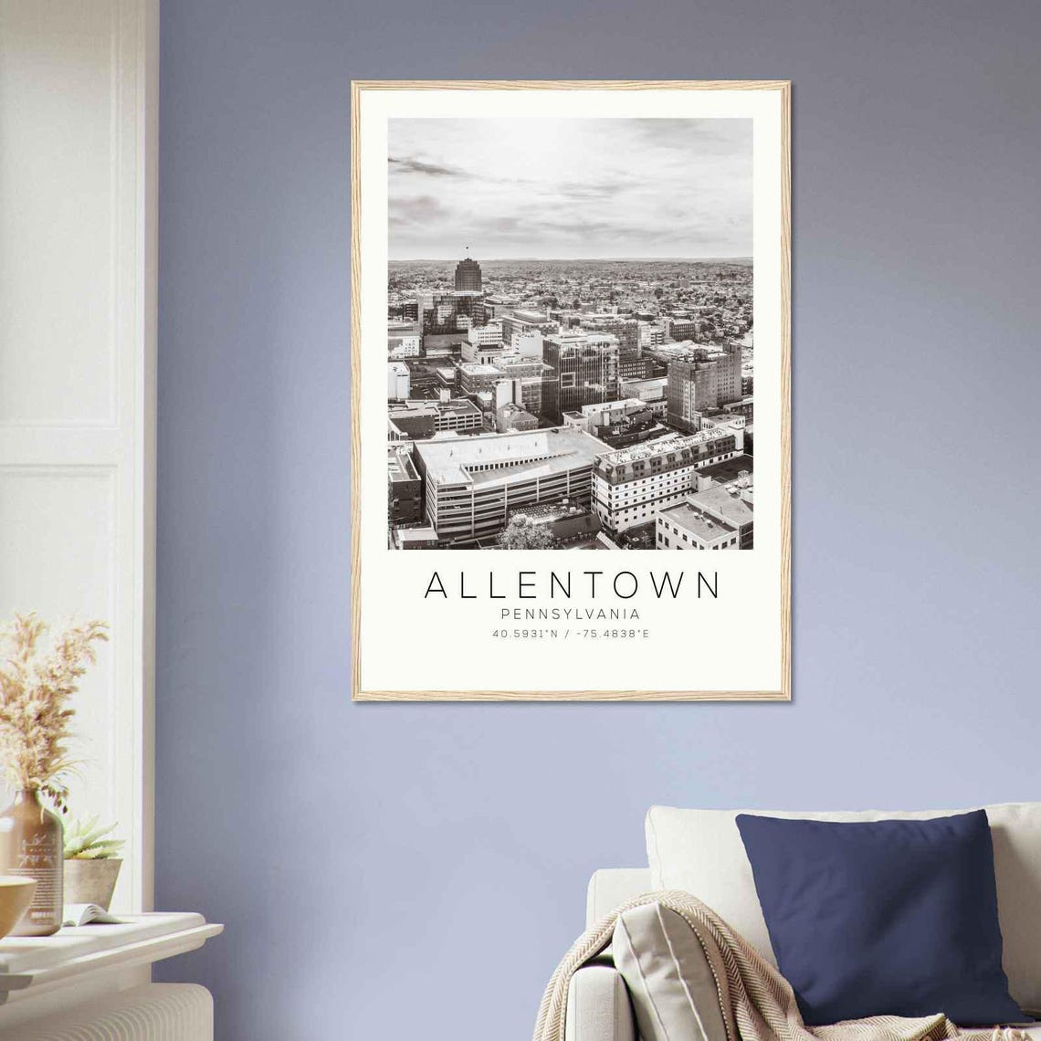 Allentown Pennsylvania Photo Travel Poster Allentown Travel Print Minimalist Travel Print Ds1 - Image 2