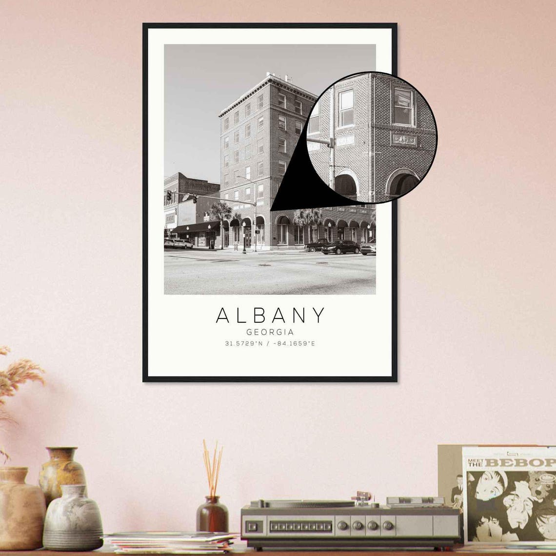 Albany Georgia Historic Downtown Building Black White Photo Poster - Image 4