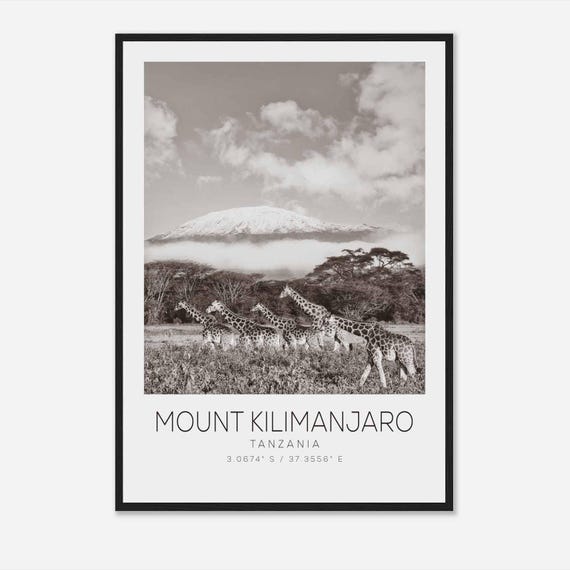Mount Kilimanjaro Tanzania Minimalist Travel Poster