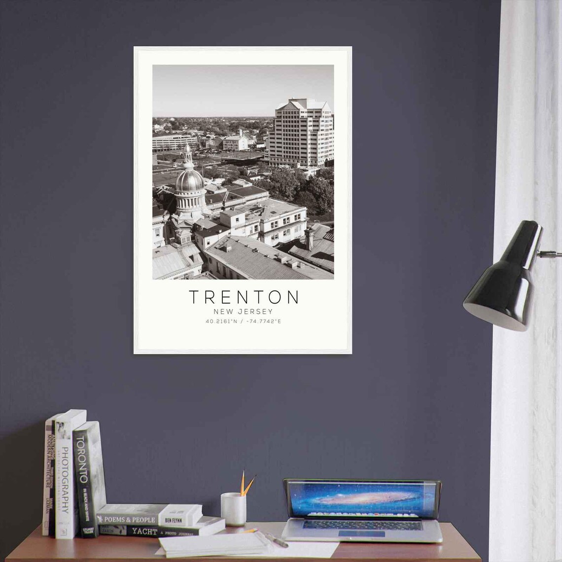 Trenton New Jersey State House Dome Aerial Minimalist Photo Poster - Image 3