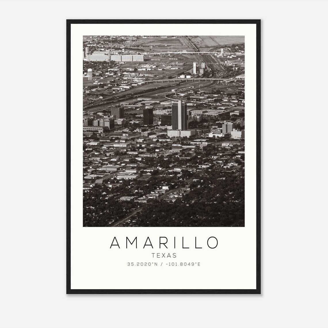 Amarillo Texas Aerial Downtown Skyline Cityscape Photo Poster