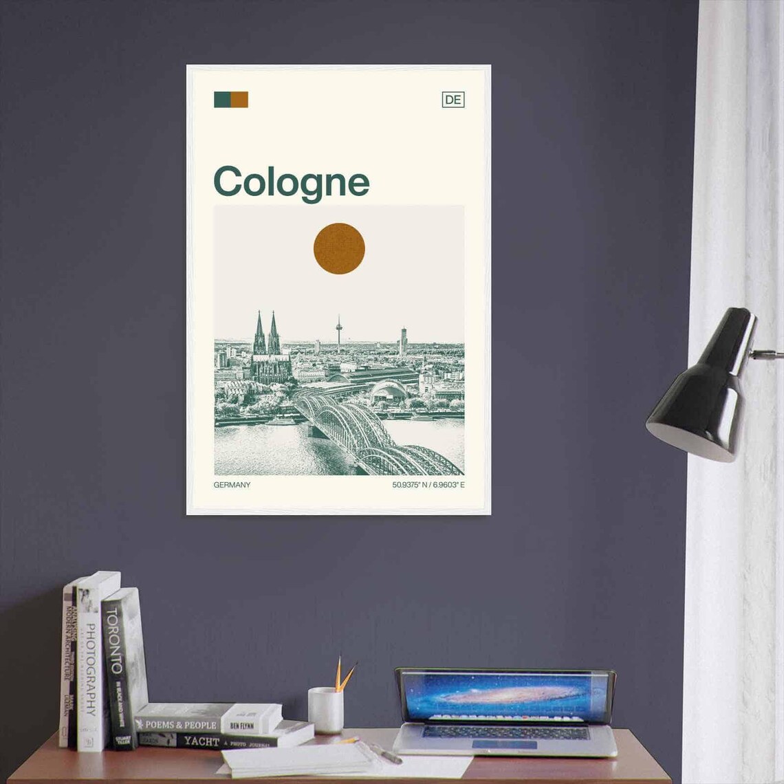 Cologne Germany Cathedral Bridge Rhine River Minimalist Travel Poster - Image 3