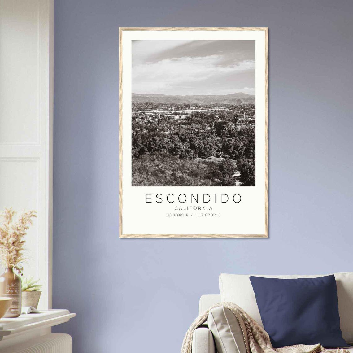Escondido California Valley Hills Trees Landscape Photo Poster - Image 2