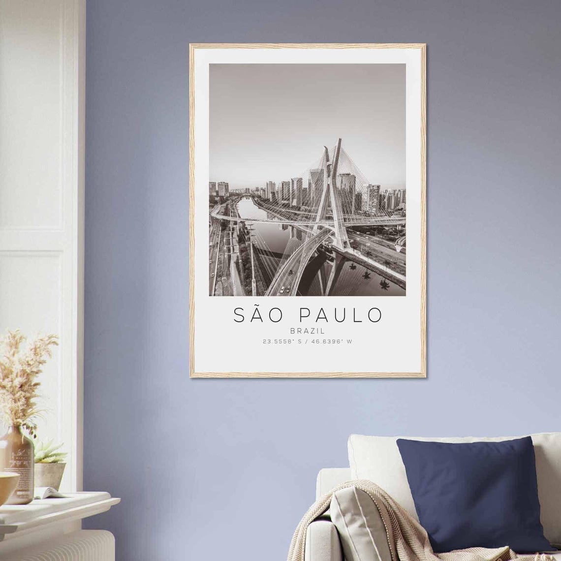 Sao Paulo Brazil Travel Photo Poster Bw Sao Paulo Travel Print Minimalist Travel Poster Print - Image 2