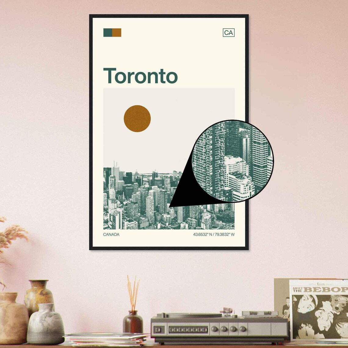 Toronto Canada Minimalist Monochrome Travel Poster - Image 4