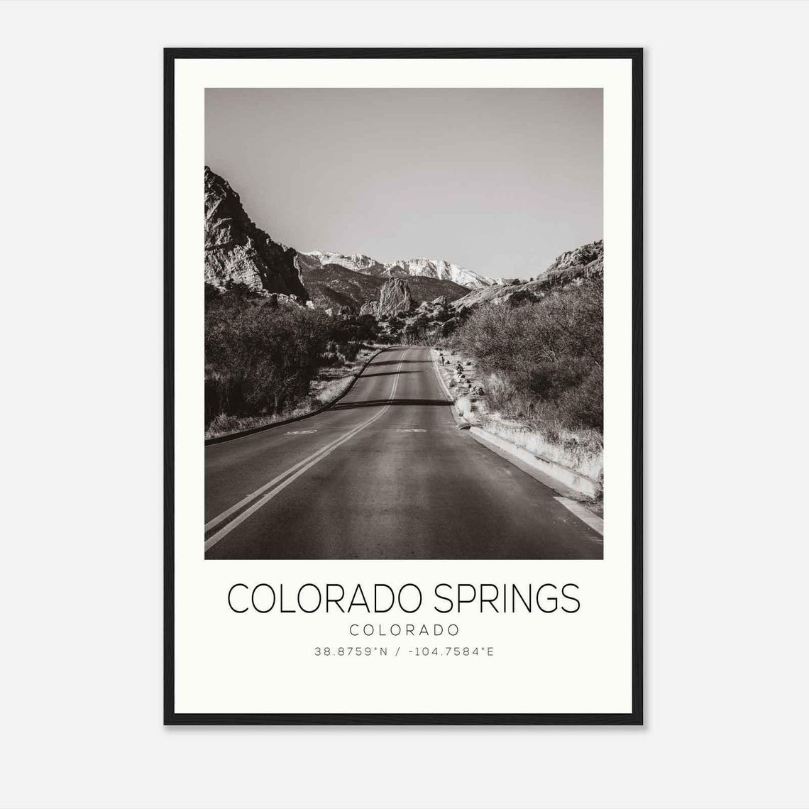 Colorado Springs Colorado Photo Travel Poster Colorado Springs Colorado Travel Print Minimalist Travel Print Ds1