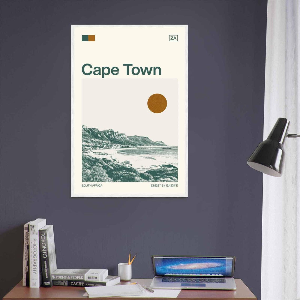 Cape Town South Africa Table Mountain Coast View Travel Poster - Image 3
