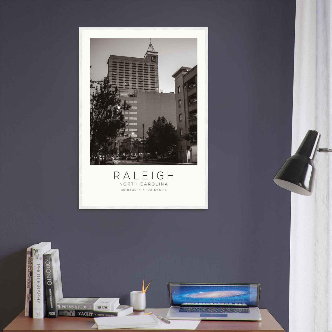 Raleigh North Carolina Downtown Tower Black and White Photo Poster - Image 3