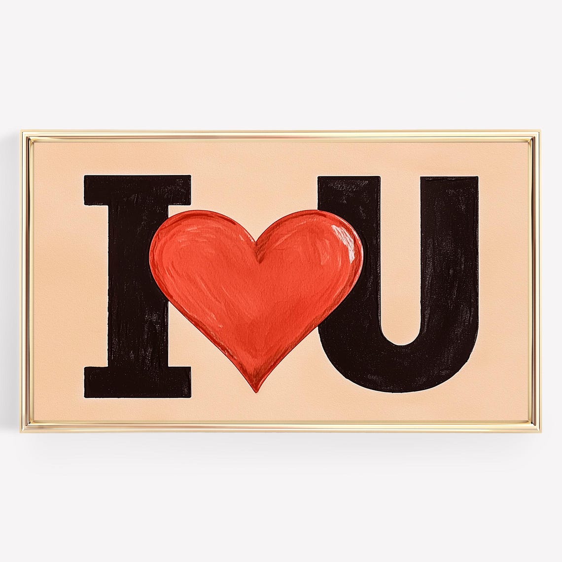 I Heart You Love Typography Bold Red Heart Pop Art Style Poster - Image 2