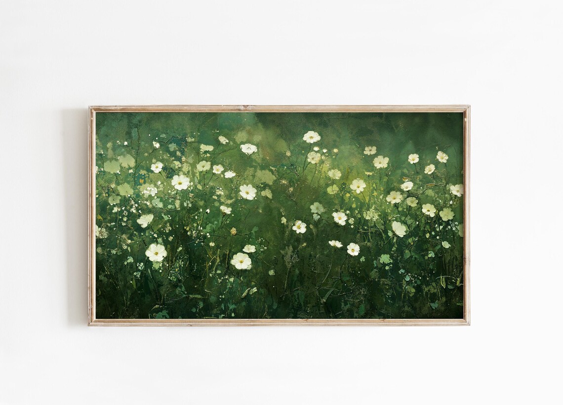 Spring Wildflowers Garden Vintage Textured Art Print - Image 2