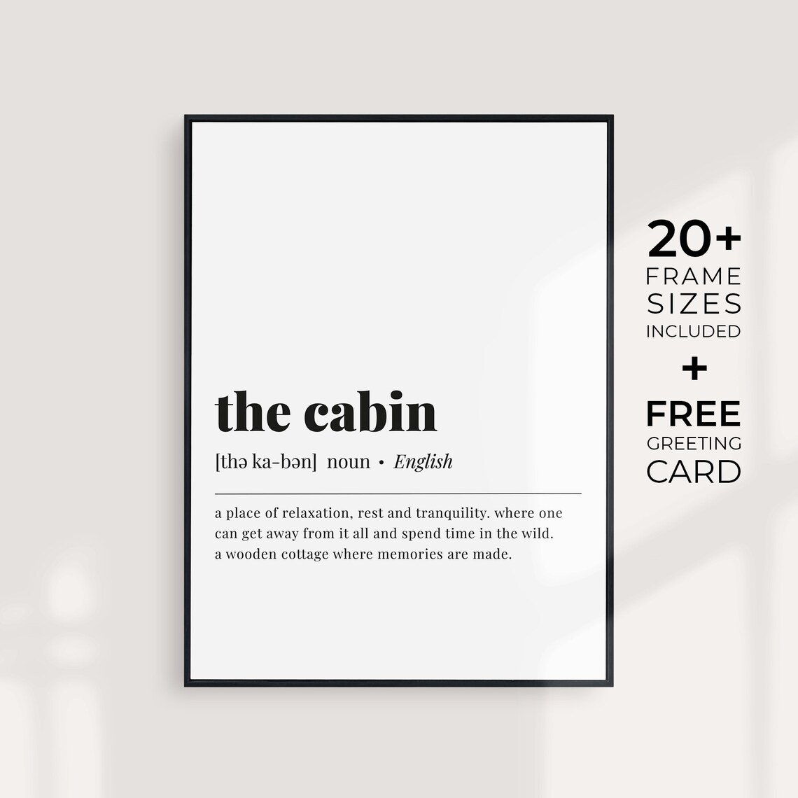 Cabin Definition Art Print, Minimal Dictionary Style - Image 6