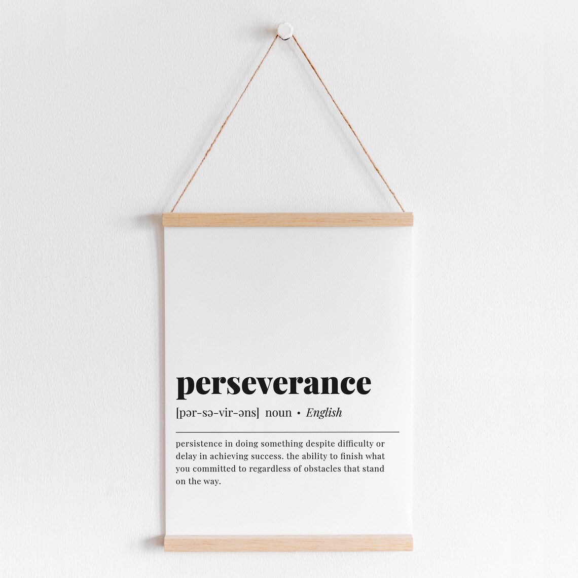 Perseverance Definition Motivational Words Art Print - Image 5