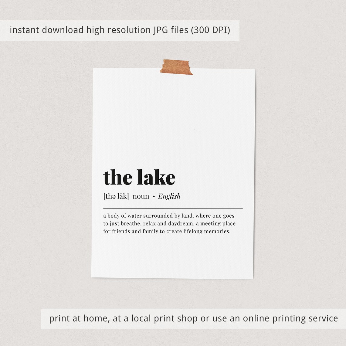Lake Definition Minimalist Lake House Art Print - Image 3