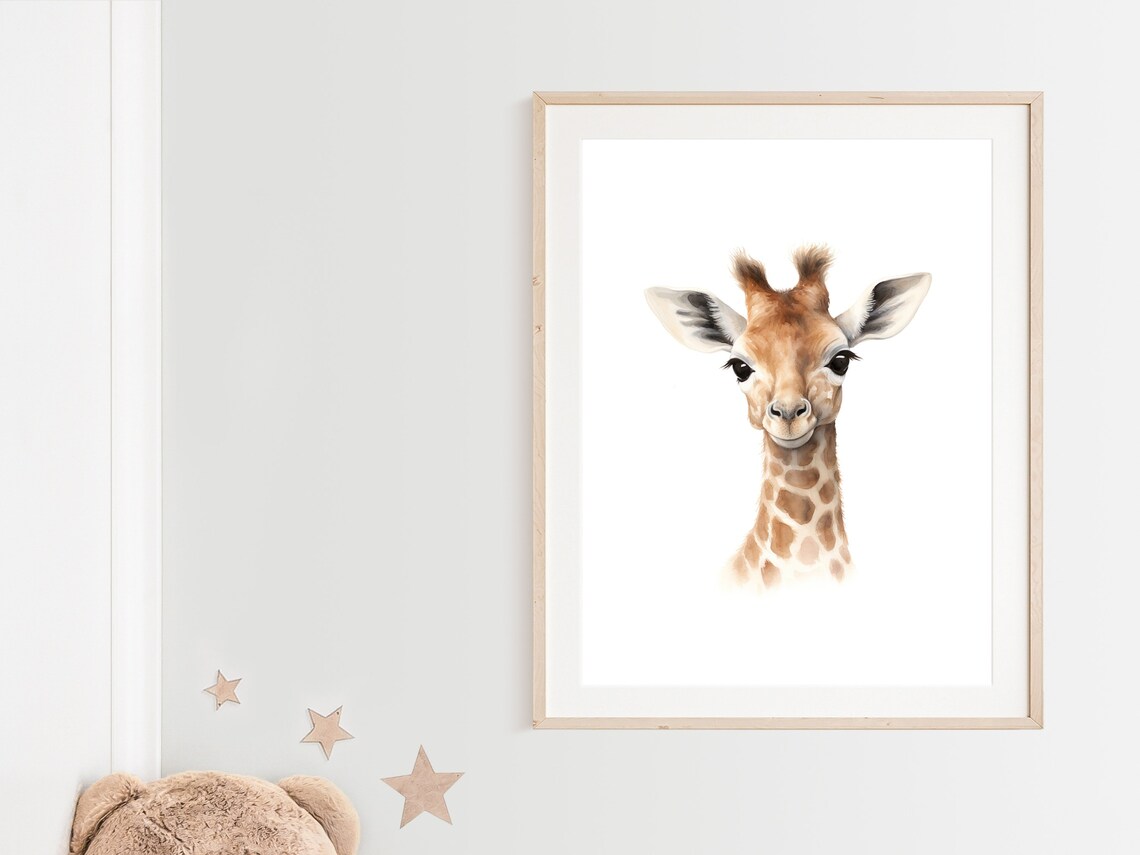 Giraffe Nursery Art Print, Safari Animal Decor - Image 2