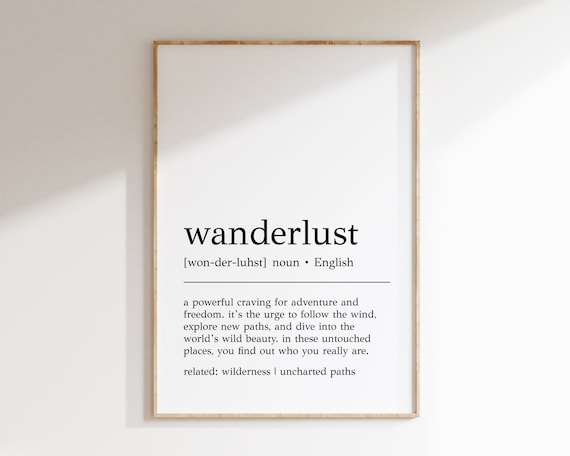 Wanderlust Definition Gift For Traveler Poster Print