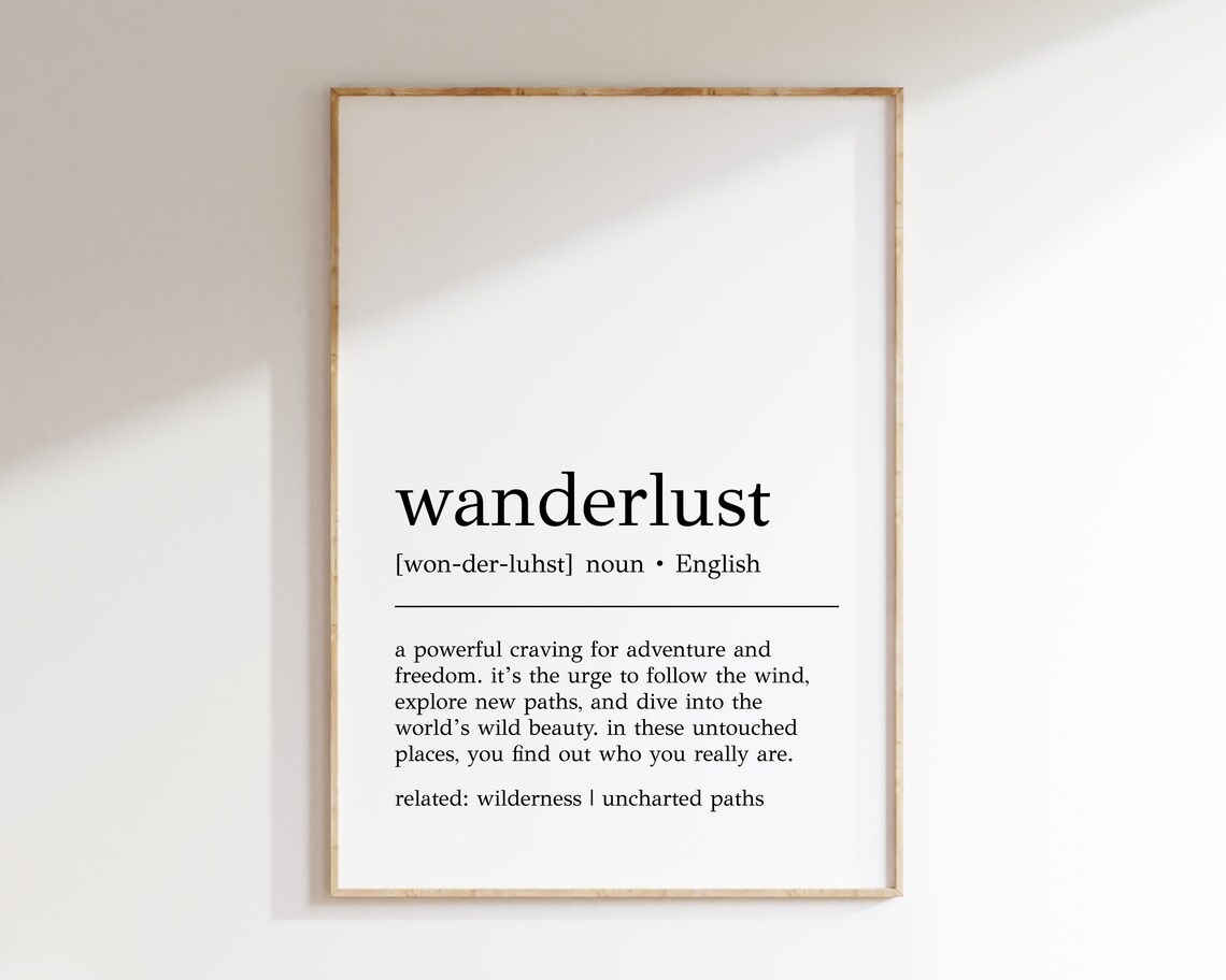 Wanderlust Definition Gift For Traveler Poster Print