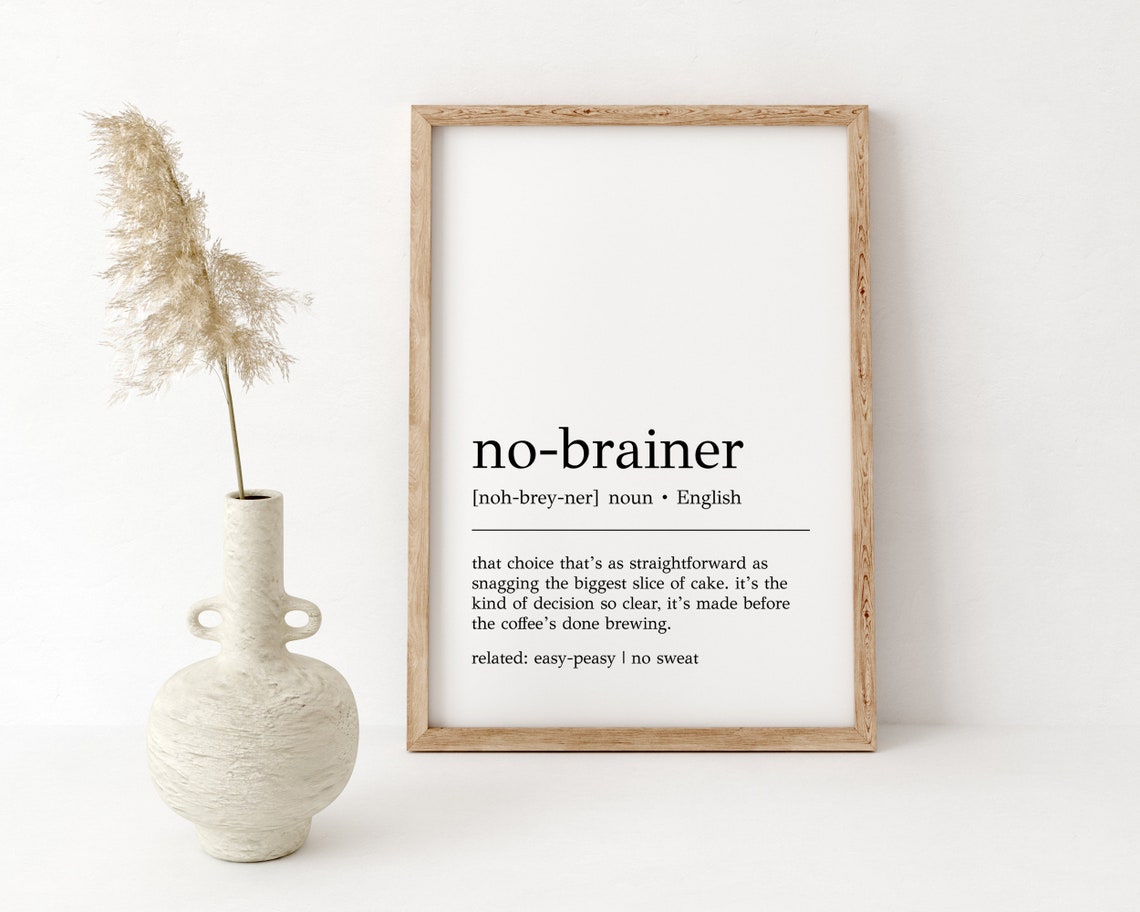 No-Brainer Funny Office Slang Dictionary Definition Wall Print - Image 2