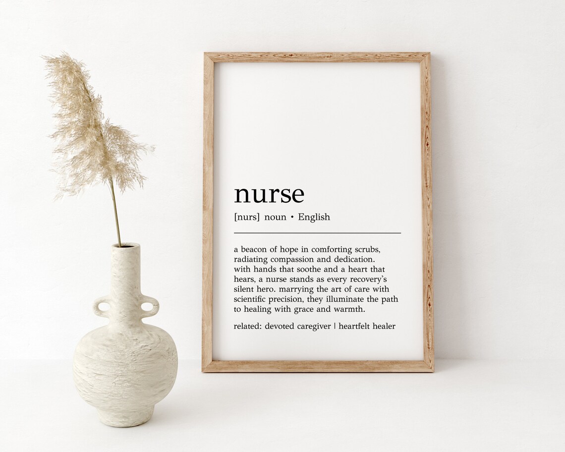Heartfelt Nurse Dictionary Definition Beacon of Hope Career Gift Wall Art - Image 2