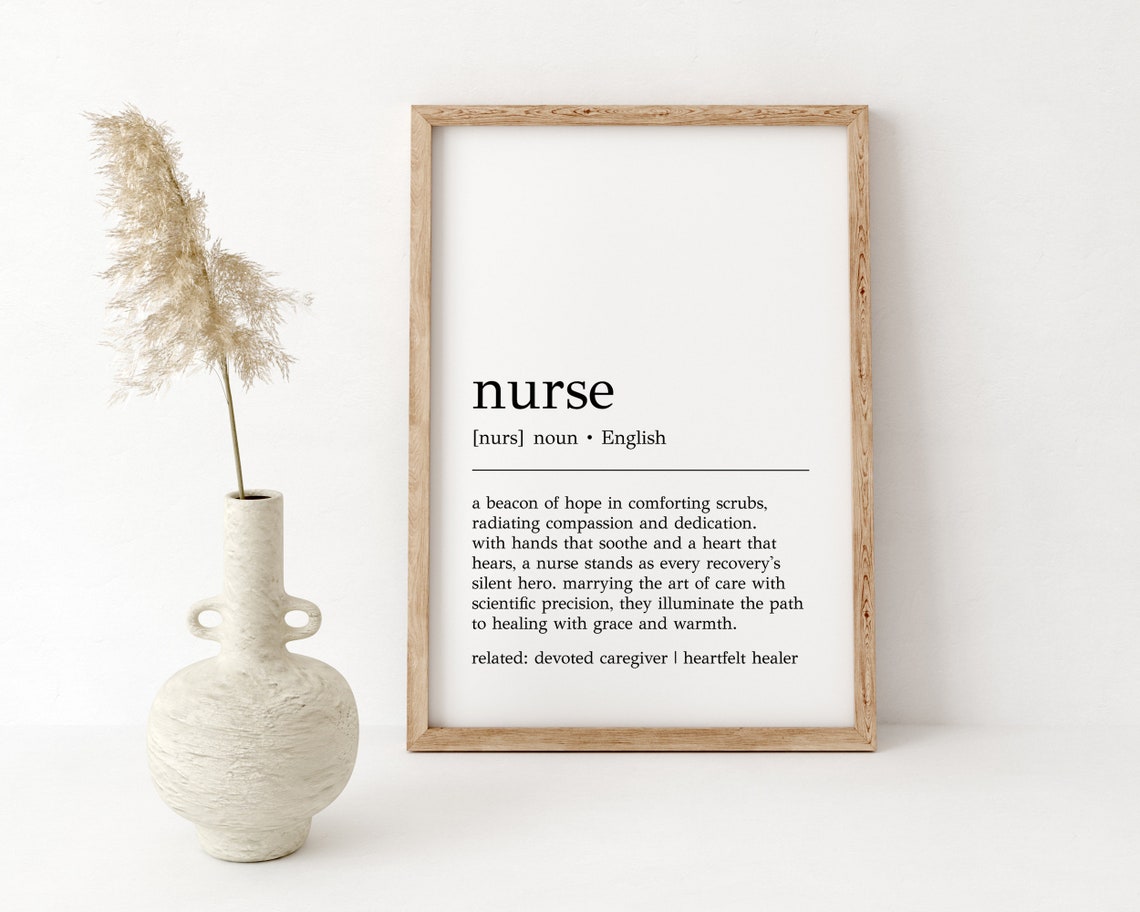 Nurse Definition Print Nurse Wall Art Nurse Gift Nurse Gift For Him Nurse Gift For Her Nurse Office Decor Print - Image 2