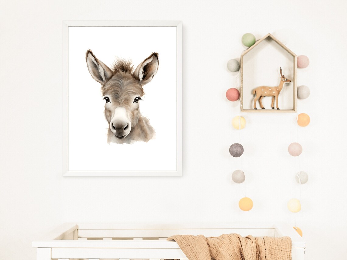 Donkey Nursery Wall Art Print, Nursery Decor - Image 2