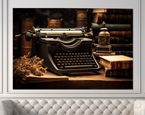 Vintage Typewriter Print Typewriter Painting Writer Gift Poet Gift Framed And Ready To Hang