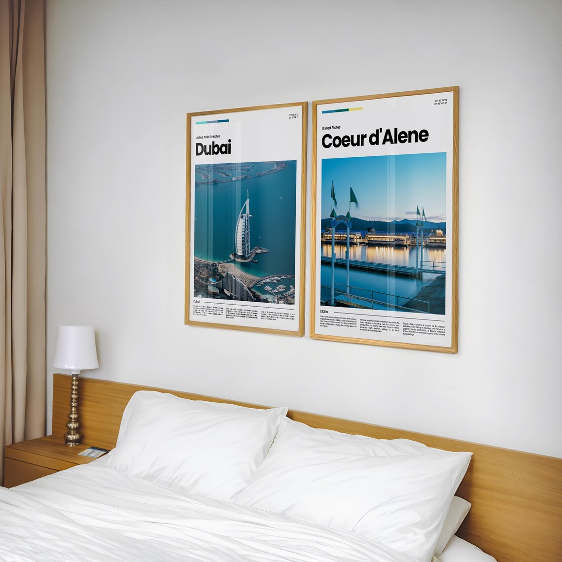 Coeur d'Alene Idaho Lake Marina Sunset Scenic City Travel Poster - Image 2