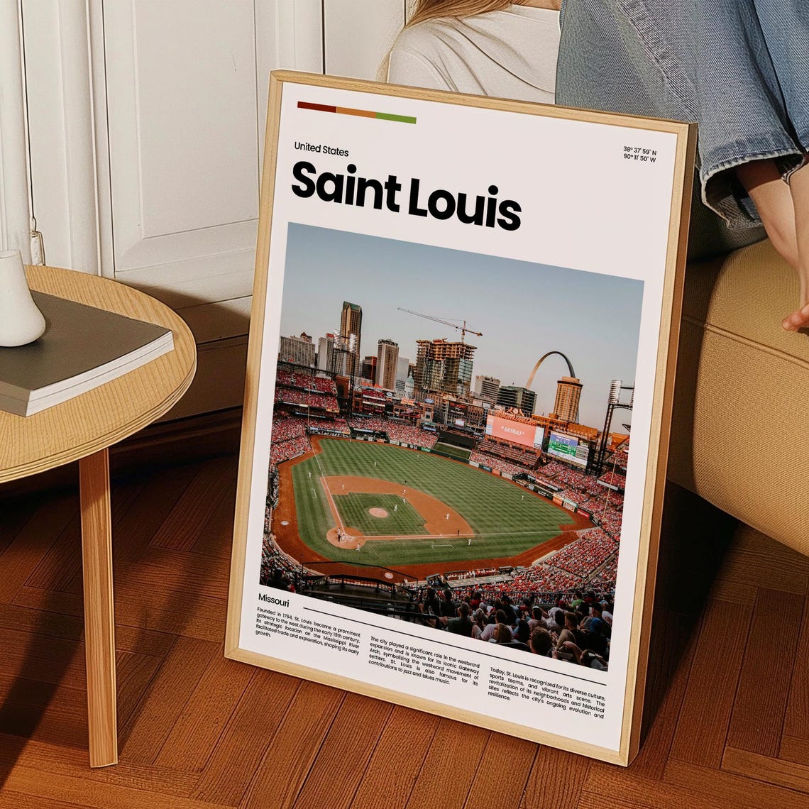 Saint Louis Busch Stadium Gateway Arch Baseball Travel Poster - Image 3