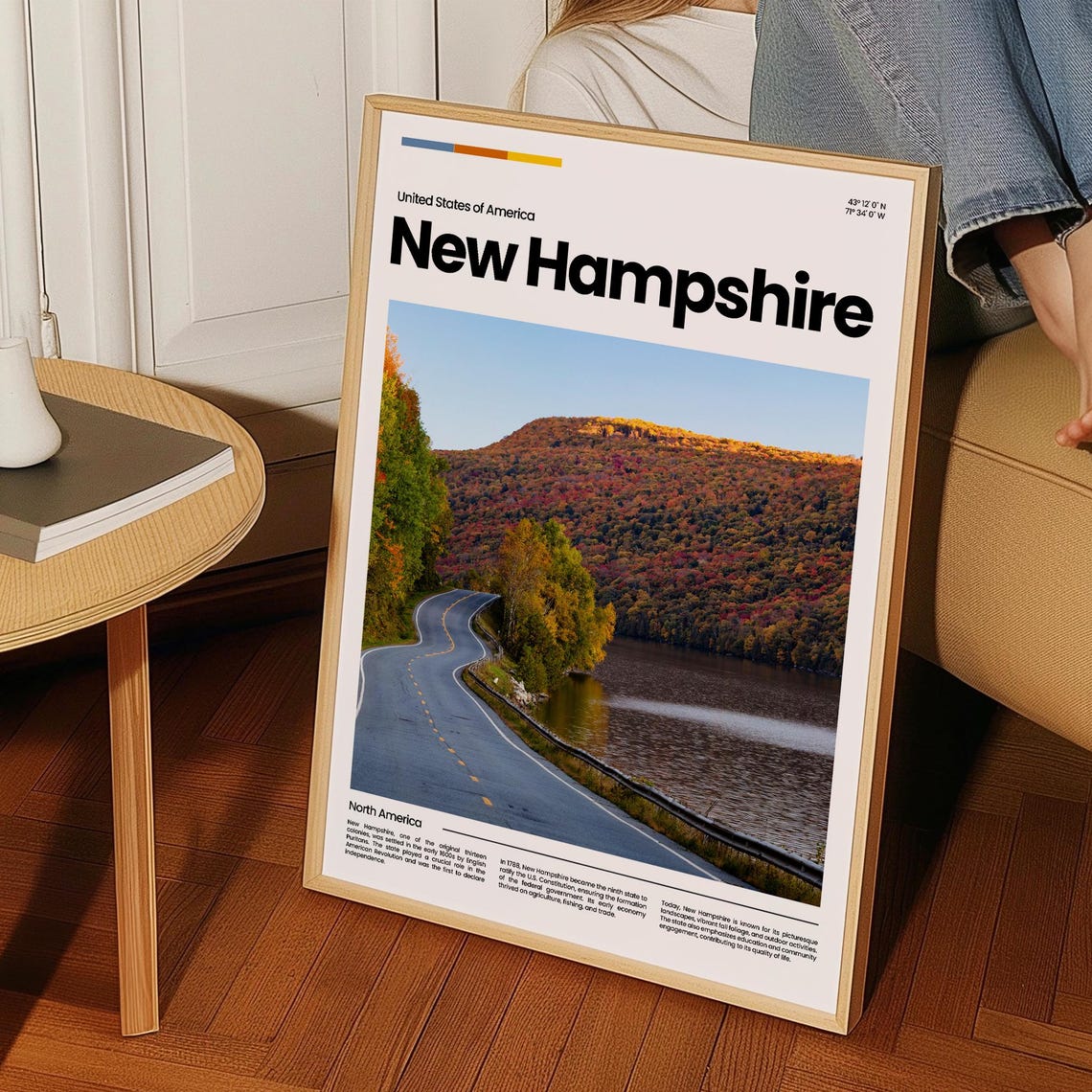New Hampshire Travel Poster New Hampshire Poster New Hampshire Photo Poster New Hampshire Art Print Usa Travel Gift - Image 3