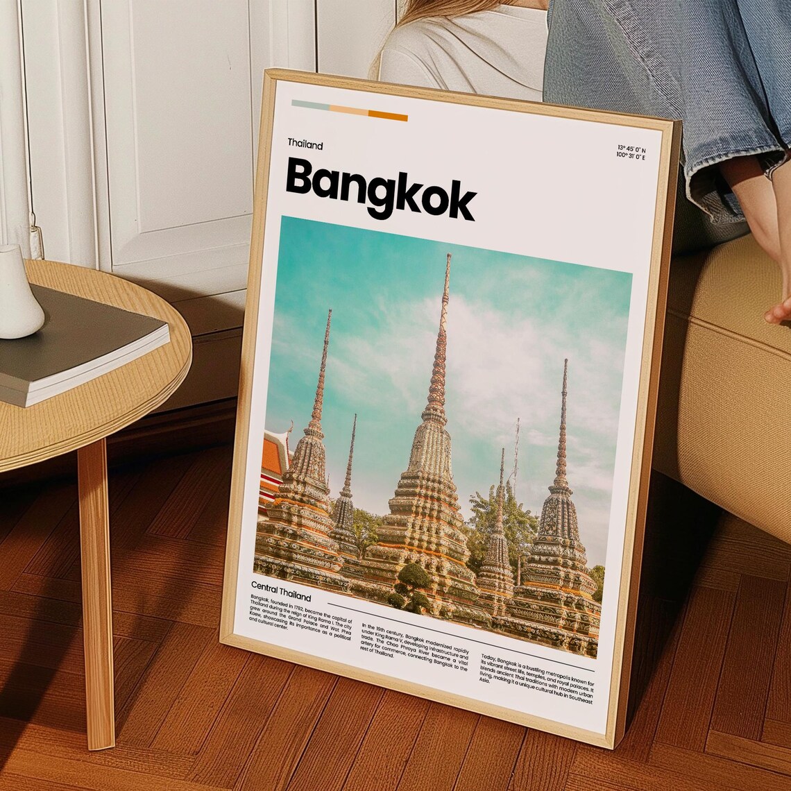 Bangkok Thailand Temple Spires Golden Travel Photography Poster - Image 3