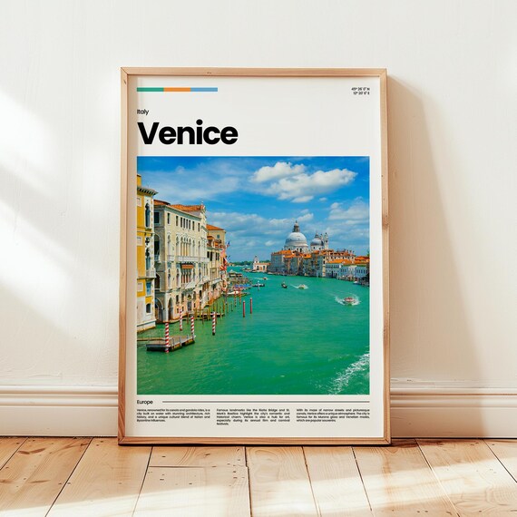 Venice Poster Print Photo Wall Art Italy Travel Gift