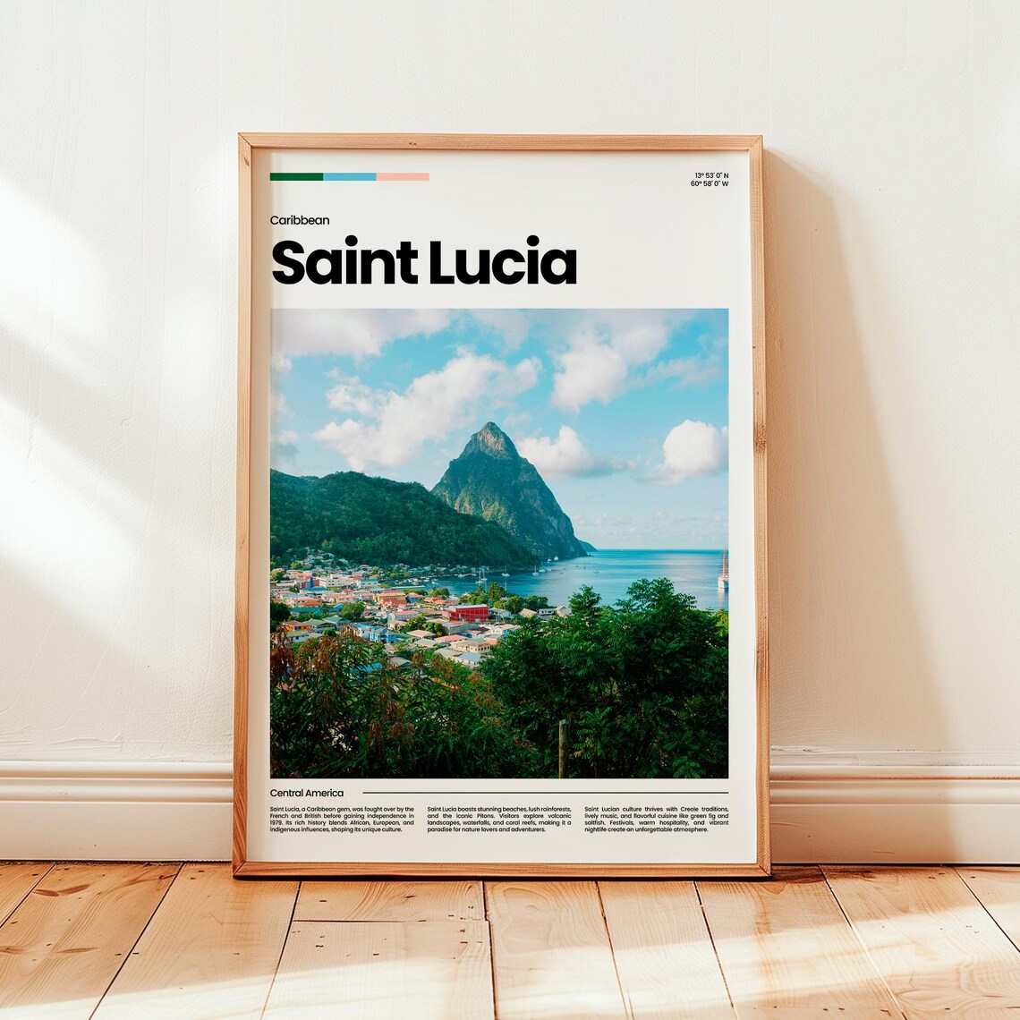 Saint Lucia Poster Print Travel Caribbean Gift