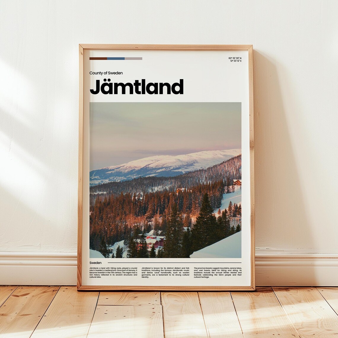 Jamtland Poster Print Photo Travel Sweden Gift