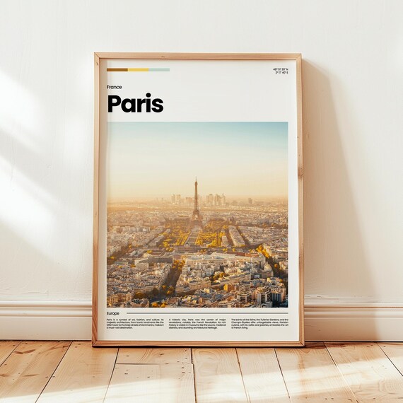 Paris Poster Print Photo Wall Art France Travel Gift