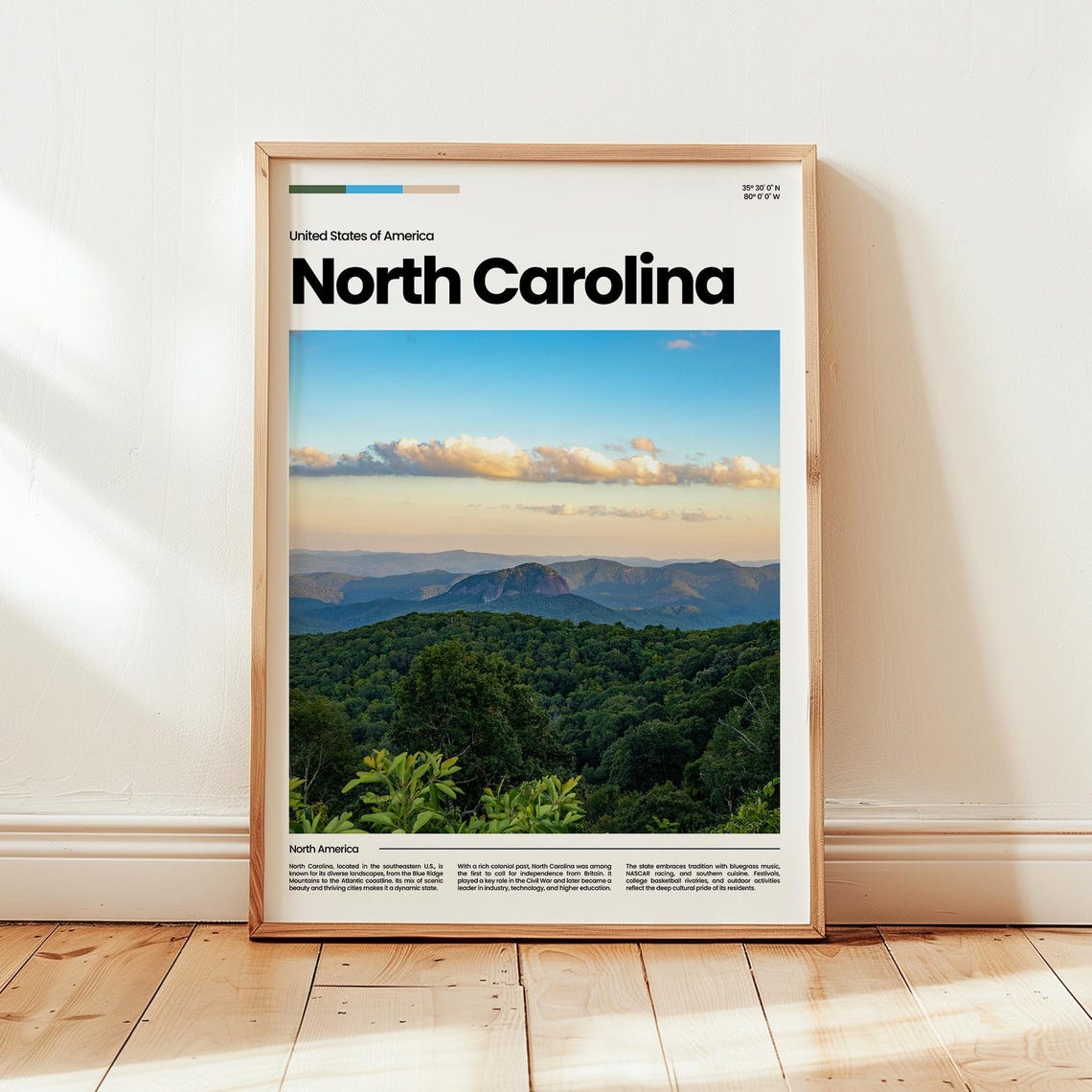 North Carolina Poster Print Photo United States Travel Gift