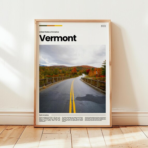 Vermont Poster Print Photo Wall Art United States Travel Gift