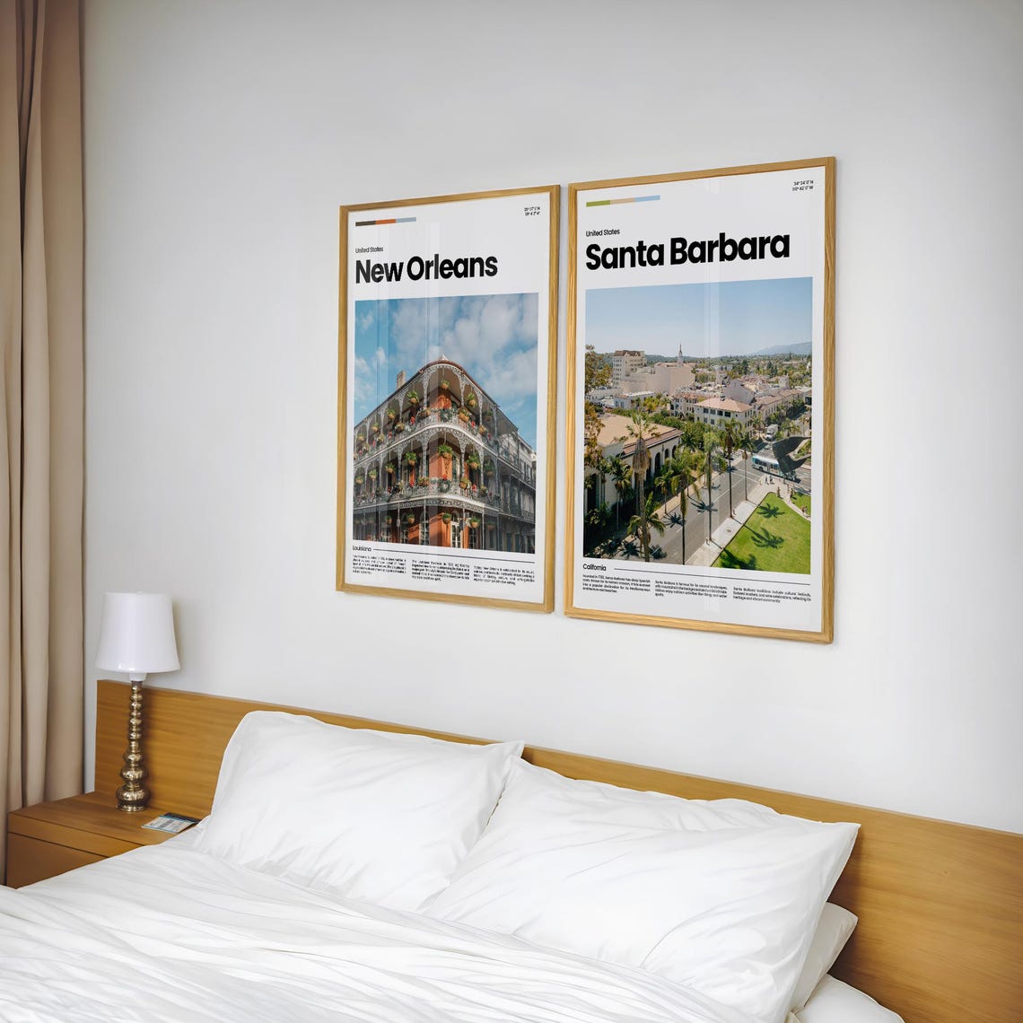 Santa Barbara California Spanish Colonial Streetscape Palms Poster - Image 2