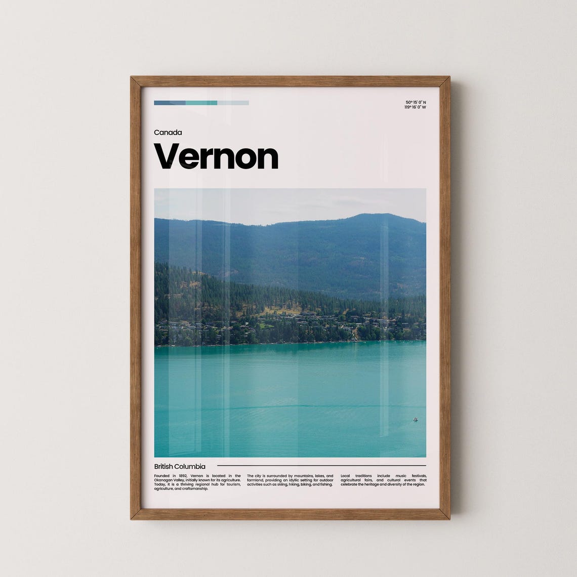 Vernon Travel Poster Vernon Poster Vernon Photo Poster Vernon Art Print Vernon Art Canada Poster Canada Travel Poster Travel Gift