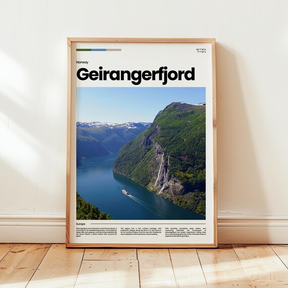 Geirangerfjord Poster Print Photo Norway Travel Gift