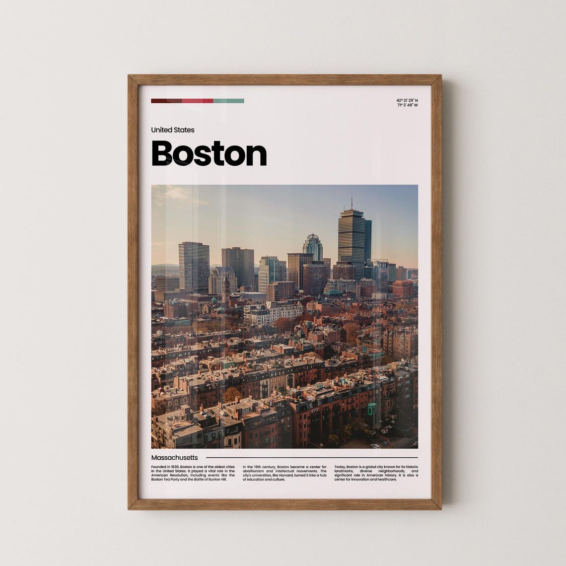 Boston Travel Poster Boston Poster Boston Photo Poster Boston Art Print Boston Art Usa Poster Usa Travel Poster Travel Gift