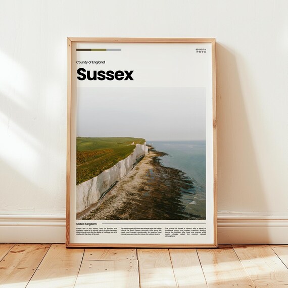 Sussex Poster Print Photo Wall Art England Travel Gift