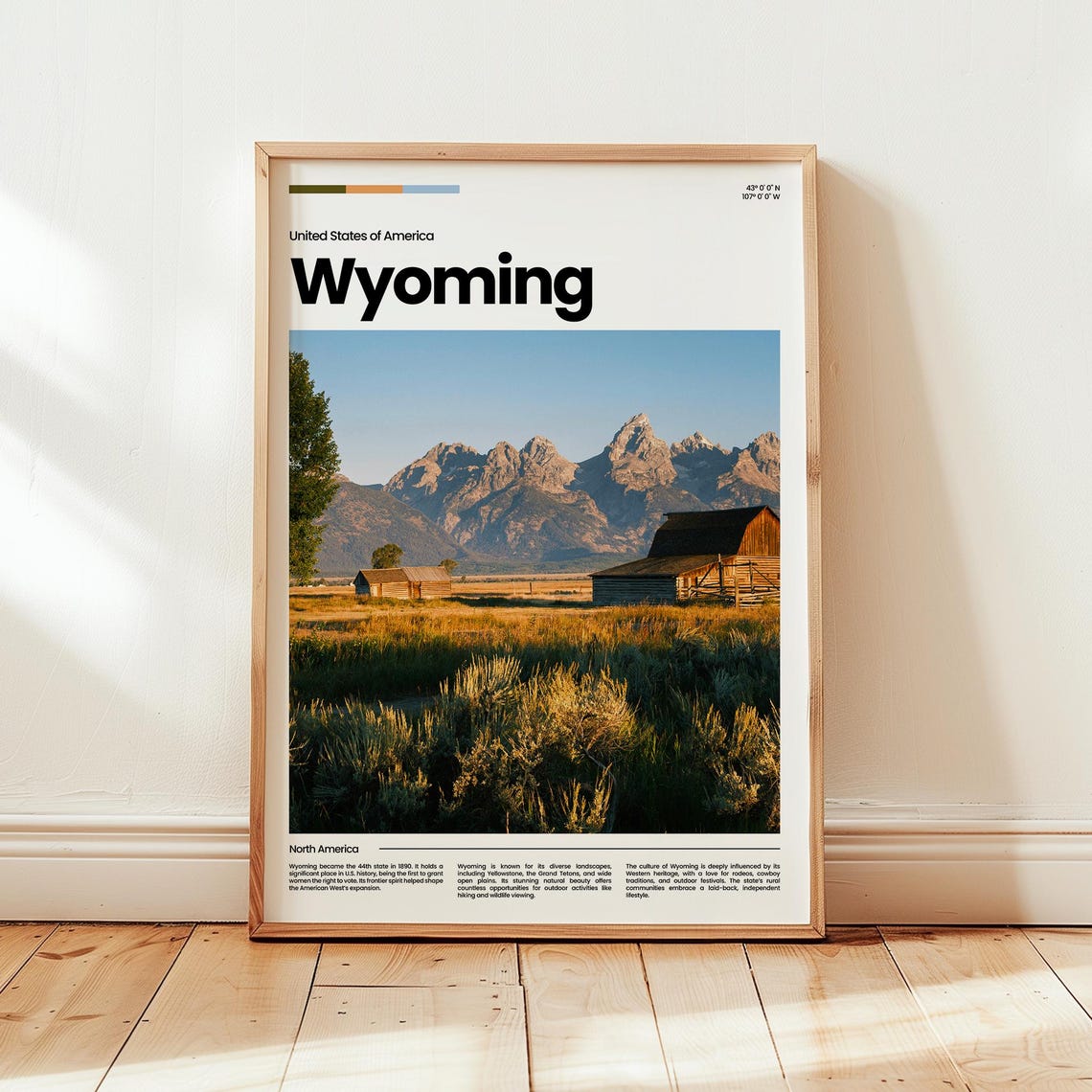Wyoming Grand Teton Mountain Barns Sunrise Travel Photo Poster