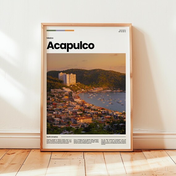Acapulco Mexico Pacific Coast Bay City Travel Photo Art Poster