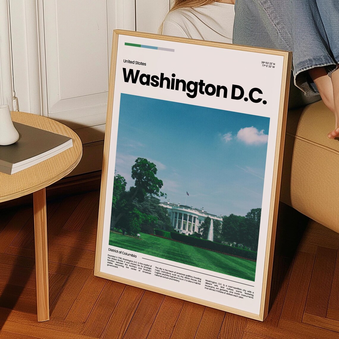Washington DC White House Lawn Capital Landmarks Travel Poster - Image 3