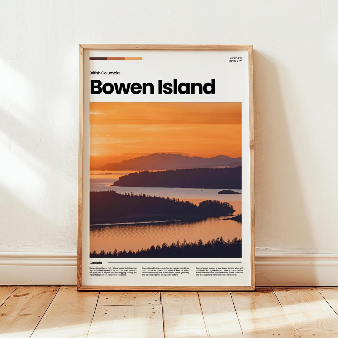 Bowen Island British Columbia Canada Sunset Coastal View Poster